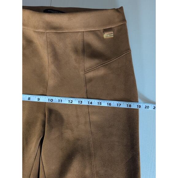 Andrew Marc Womens Pants Brown Faux Suede Stretch Pull On High Waist Small - Picture 8 of 13